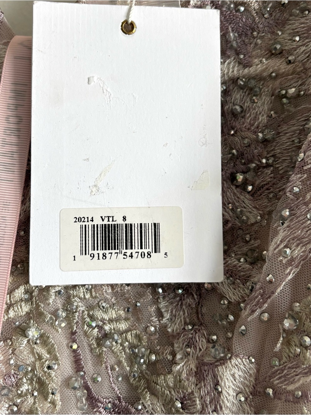 Mac Duggal 20214 Long Sleeve Formal Evening Dress in Vintage Lilac size 8 - Picture 9 of 12
